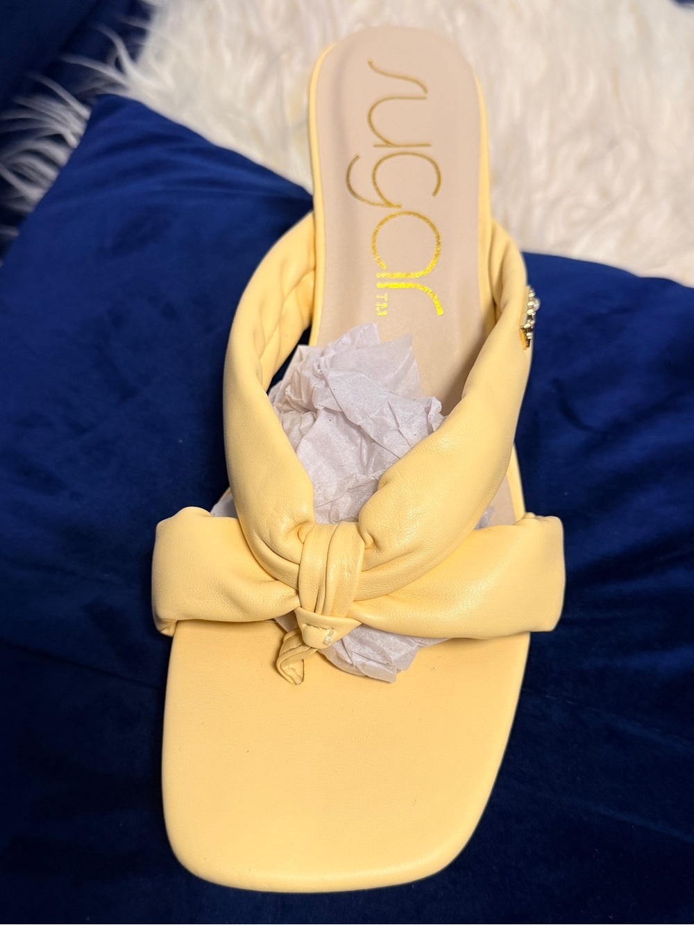 Yellow Knotted Slide Sandal - Women